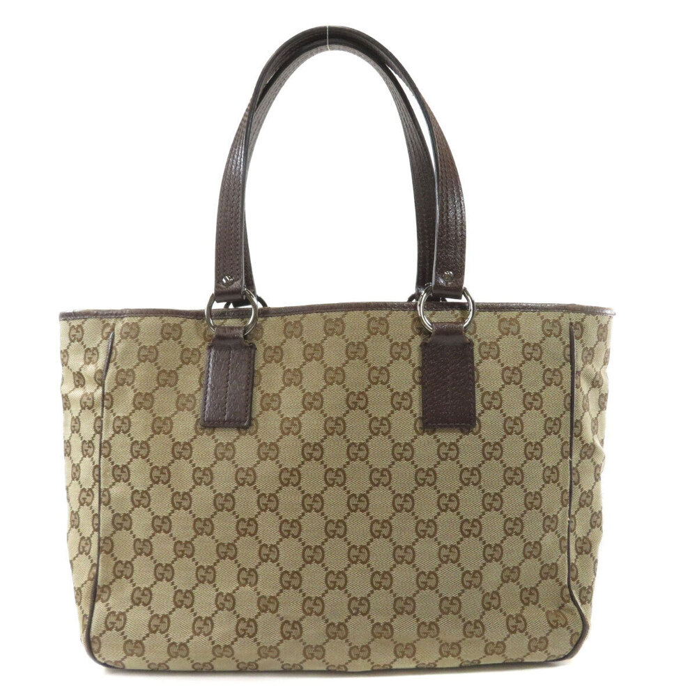 Gucci tote GG brown leather canvas bag